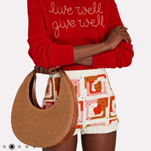 STAUD RAFFIA MOON TOTE BAG - TAN - Picture 2 of 10